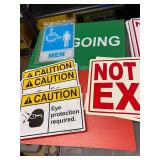 Lot of Various Industrial Safety and Directional Signs Including 