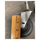 Set of 6 Durable Black Caster Wheels with Metal Brackets for Replacement or New Projects