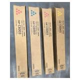 Set of 4 Genuine Ricoh MP C6003 Printer Cartridges - Magenta, Cyan, Yellow - New in Box