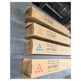 Set of 4 Genuine Ricoh MP C6003 Printer Cartridges - Magenta, Cyan, Yellow - New in Box