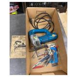 Bosch Vintage Jigsaw with Top Handle and Assorted Blades Including Original Manual