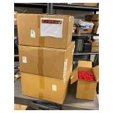 Lot of 3 Red 41" Stanchion Kit 93605 with Base, Ball Top, Adapter, C-Hook, and Two 16" Poles