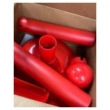 Lot of 3 Red 41" Stanchion Kit 93605 with Base, Ball Top, Adapter, C-Hook, and Two 16" Poles