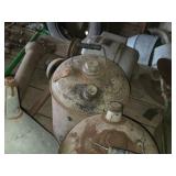 Vintage Metal Gas Cans (x2) and Large Funnel (x1)