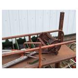 Lot of (2) Vintage Garden Tillers with Shop Drywall Cart