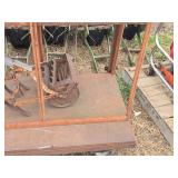 Lot of (2) Vintage Garden Tillers with Shop Drywall Cart