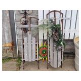 Lot of (2) Vintage Wooden Snow Sleds