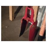 (1) Post Hole Digger, (2) Garden Hoes, (1) Field Cultivator Sweep