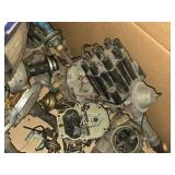Lot of (1 Box) Automotive Carbeuretors and Distributors