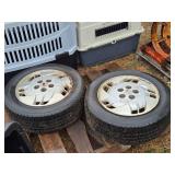 Lot of (2) Vintage Pontiac P215/60R16 Tire with 16" Rim
