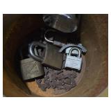 Vintage Oil/WD40/Antifreeze Cans with Tools