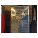 Lot of (6) Vintage Motor Oil Cans (x3), Paint Thinner (x1), Auto Heater (x1)