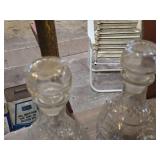 Lot of (2) Vintage Crown Royal Glass Whiskey Decanter with Stopper