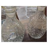 Lot of (2) Vintage Crown Royal Glass Whiskey Decanter with Stopper