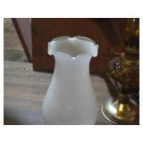 Lot of (2) Vintage 8" Glass Oil Lamps (ruby red)