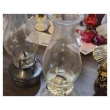 Lot of (3) Vintage 13" Glass Kerosene Oil Lamps