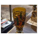 Lot of (4) Vintage Glass Oil Lamps (amber)