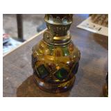 Lot of (4) Vintage Glass Oil Lamps (amber)