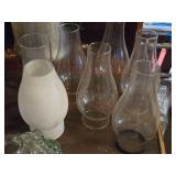 Lot of (6) Vintage 8" Glass Oil Lamp Shades