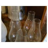 Lot of (6) Vintage 8" Glass Oil Lamp Shades