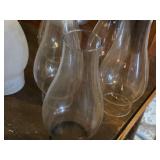 Lot of (6) Vintage 8" Glass Oil Lamp Shades
