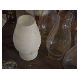 Lot of (6) Vintage 8" Glass Oil Lamp Shades