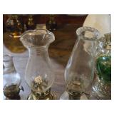 Lot of (5) Vintage 8" Glass Oil Lamps (clear)
