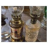 Lot of (5) Vintage 8" Glass Oil Lamps (clear)