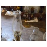 Lot of (5) Vintage 8" Glass Oil Lamps (clear)