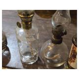 Lot of (5) Vintage 8" Glass Oil Lamps (clear)