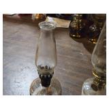 Lot of (5) Vintage 8" Glass Oil Lamps (clear)