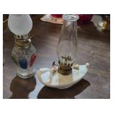 Lot of (5) Vintage 8" Glass Oil Lamps (clear)