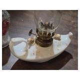 Lot of (5) Vintage 8" Glass Oil Lamps (clear)