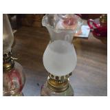 Lot of (5) Vintage 8" Glass Oil Lamps (clear)