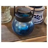 Vintage Pressed Glass Oil/Perfume Bottle, Garden Tea Light / Lantern, Vintage Old Spice Lighthouse Decanter, Ceramic Oil Lamp Base