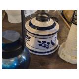 Vintage Pressed Glass Oil/Perfume Bottle, Garden Tea Light / Lantern, Vintage Old Spice Lighthouse Decanter, Ceramic Oil Lamp Base