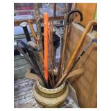 Lot of (12) Walking Canes with Planter