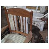 Vintage 36" Wooden Rocking Chair | Padded
