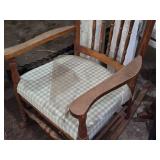 Vintage 36" Wooden Rocking Chair | Padded