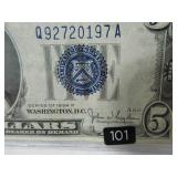 FIVE DOLLAR SILVER CERTIFACATE NOTE