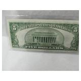 FIVE DOLLAR SILVER CERTIFACATE NOTE