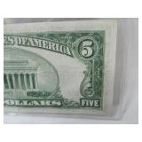 FIVE DOLLAR SILVER CERTIFACATE NOTE