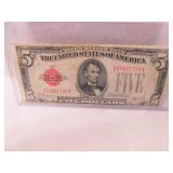 FIVE DOLLAR RED SEAL NOTE