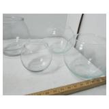 Various Glass Bubble Bowl Vases