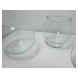 Various Glass Bubble Bowl Vases