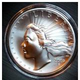 2019 2.5 oz .999 High Relief American Liberty w/Display Case & COA