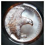 2019 2.5 oz .999 High Relief American Liberty w/Display Case & COA