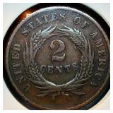 Better Date 1869 2 Cent Piece VF+, Original Surfaces, No "WE" Variety?