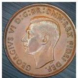 Key Date 1950 UK Penny AU Original Surfaces - Only 240K minted