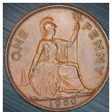 Key Date 1950 UK Penny AU Original Surfaces - Only 240K minted